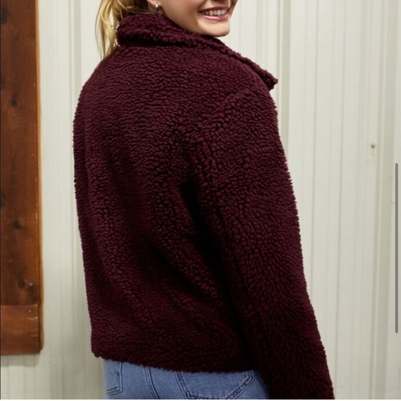 Pacsun Sherpa Teddy Zip-Up Jacket Coat - Picture 5 of 8